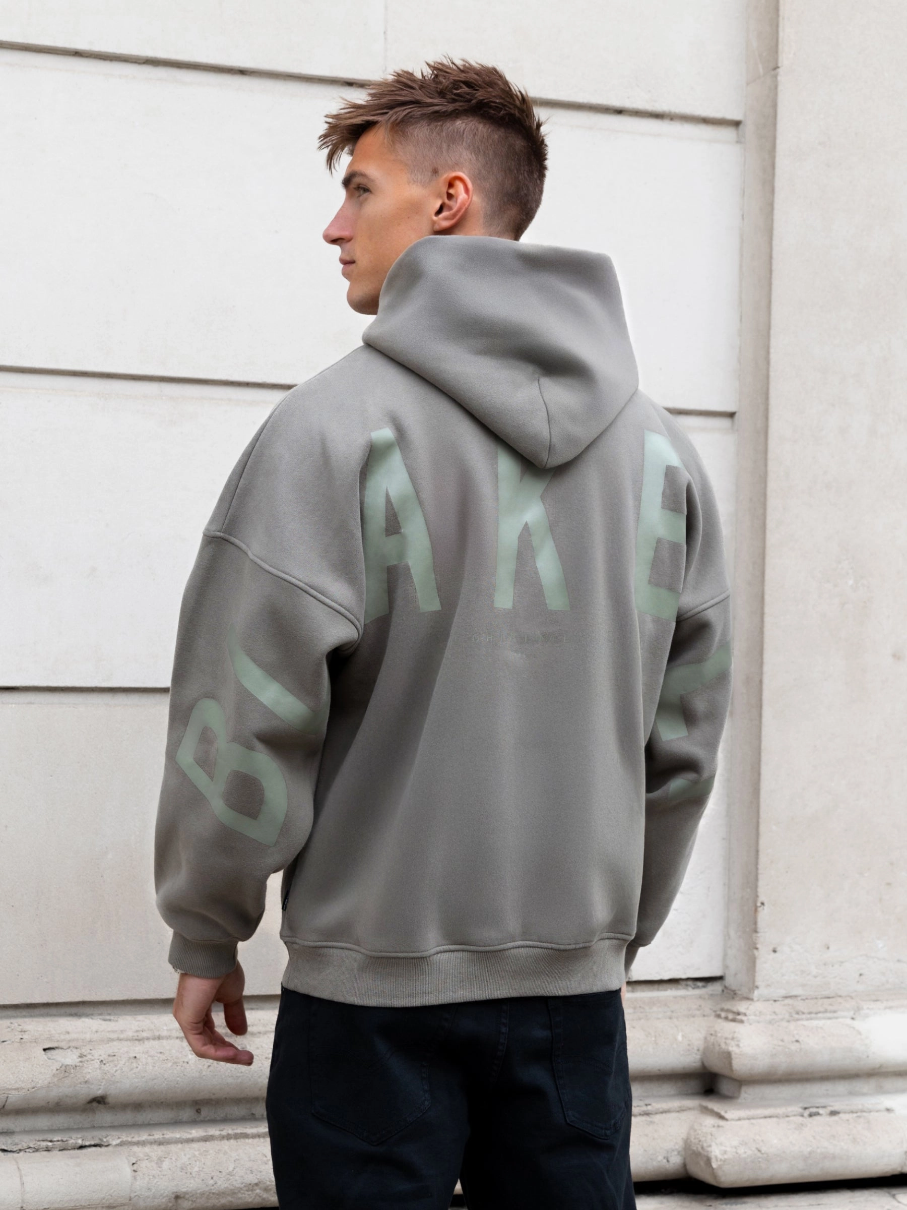 Tech Wear Tonal Idris Oversized Hoodie - Safari Green
