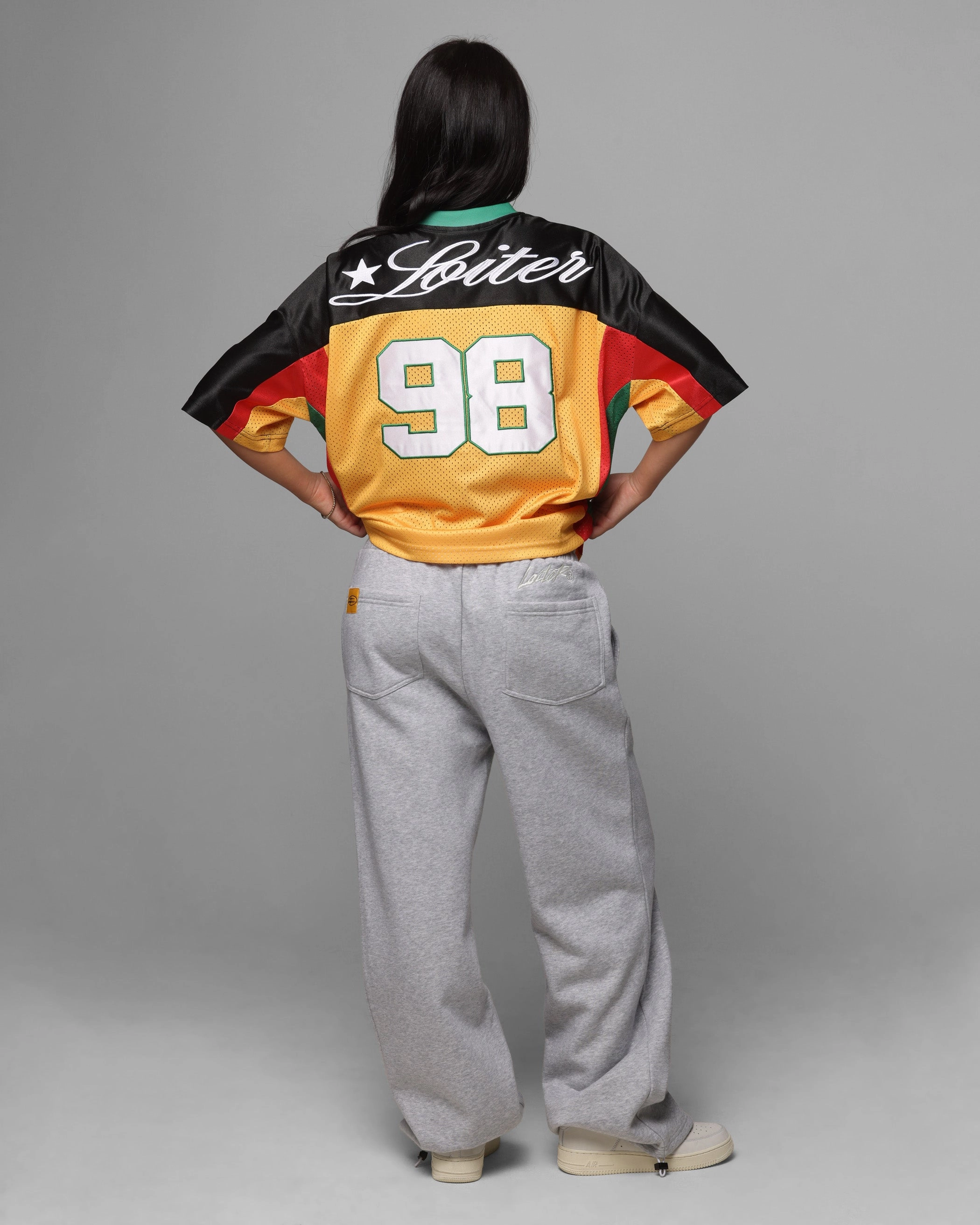 Durable Double Stitching Loiter End Zone Jersey Yellow/Green/Red