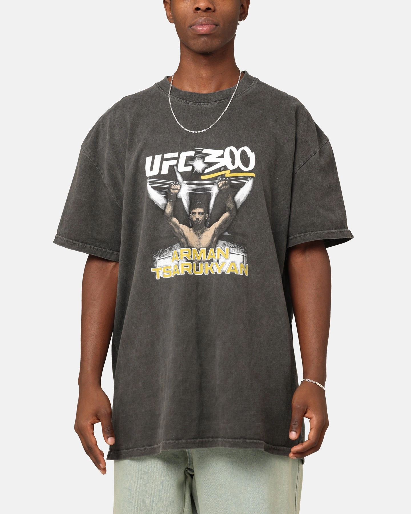 Moisture Wicking Material UFC By Culture Kings Arman "Ahalkalakets" Tsarukyan 300 Heavyweight T-Shirt Black Wash
