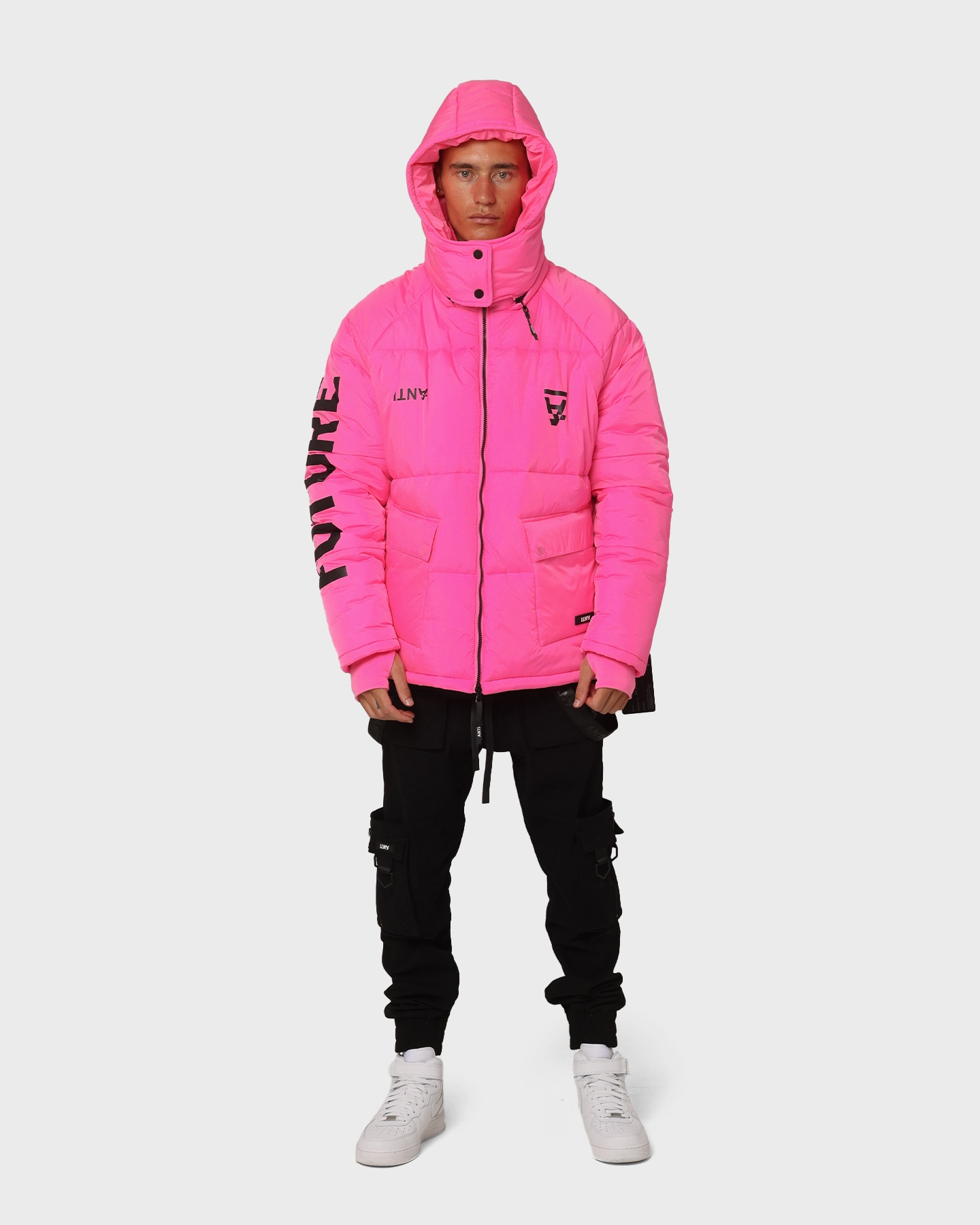 Matte Finish The Anti Order Hyphen ATD Puffer Jacket Lethal Pink