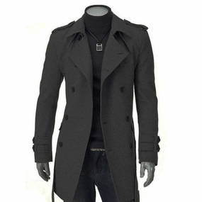 Articulated Knees West Louis? Faux Wool Trench Business Long Coat
