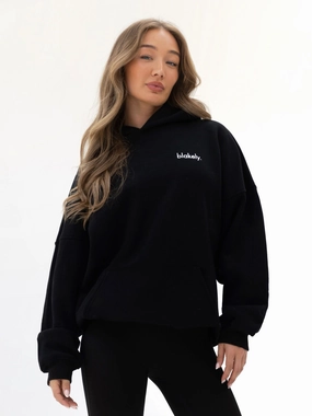 Sami Oversized Hoodie - Black Satin Lining snow holiday