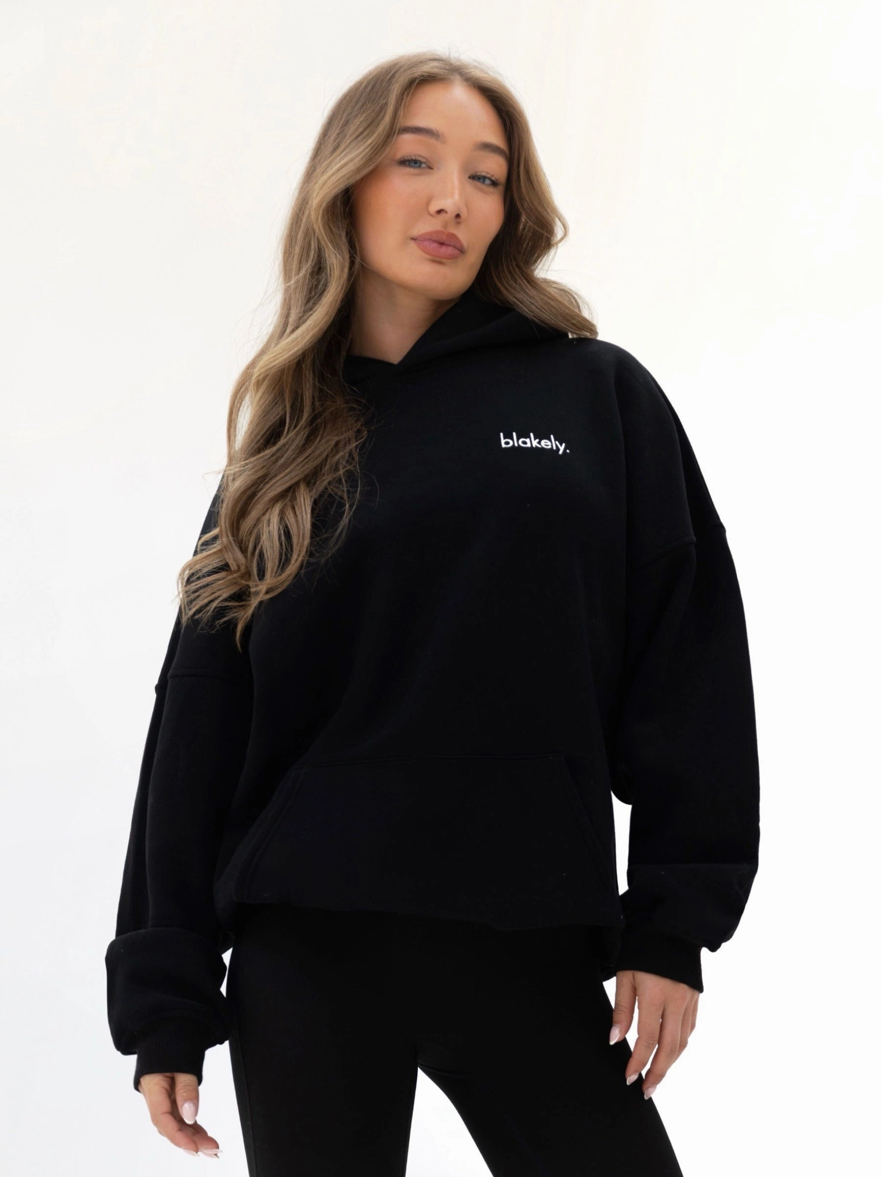 Sami Oversized Hoodie - Black Satin Lining snow holiday