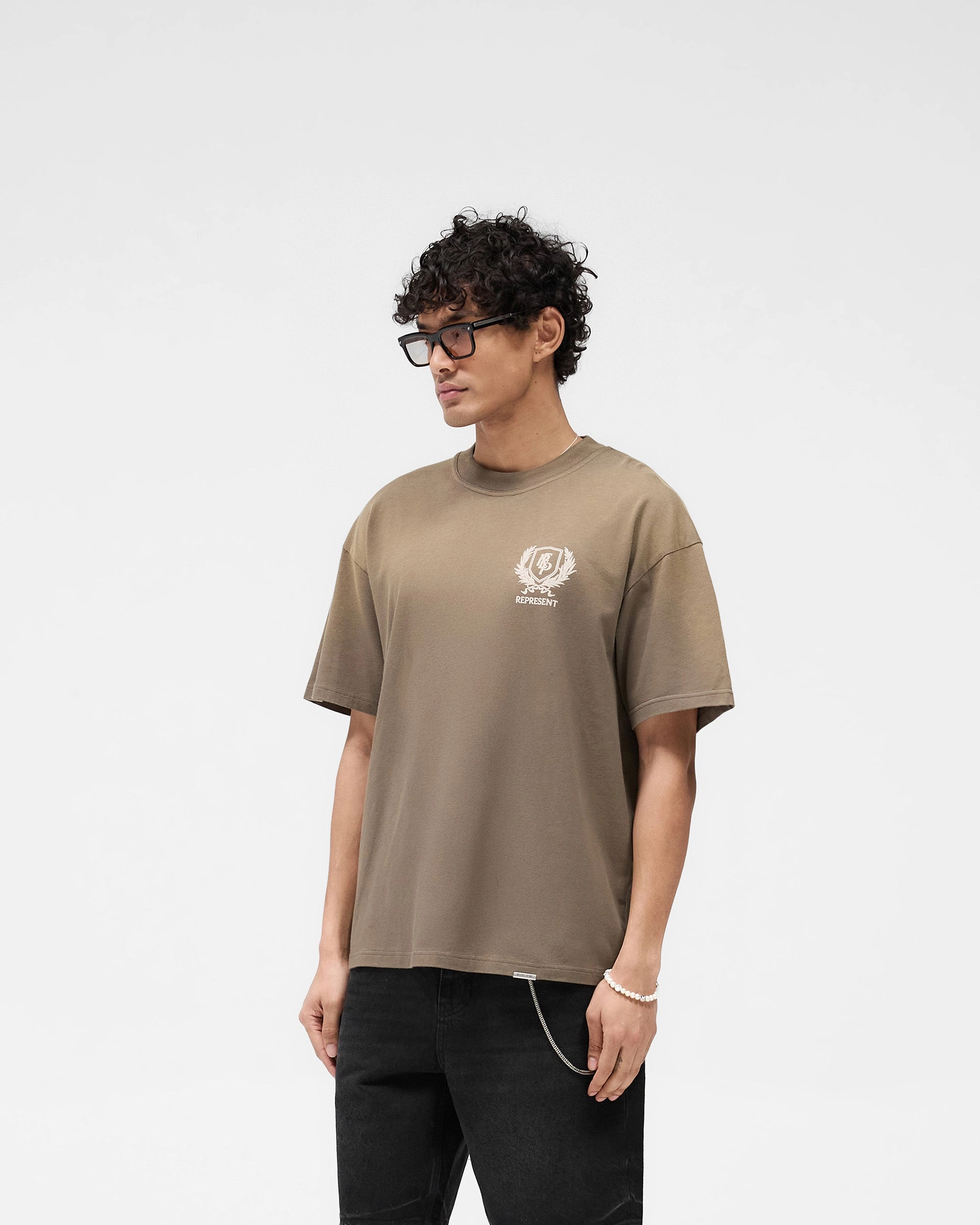 Crest T-Shirt - Dark Taupe Urban Trend Look