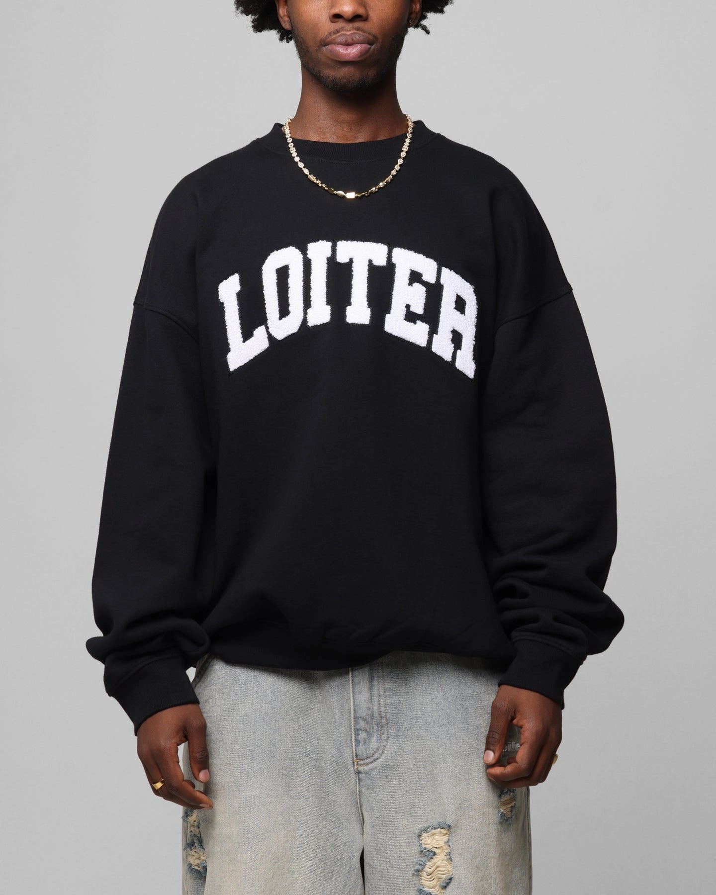Loiter Arch Premium Crewneck Black ThermalRegulating