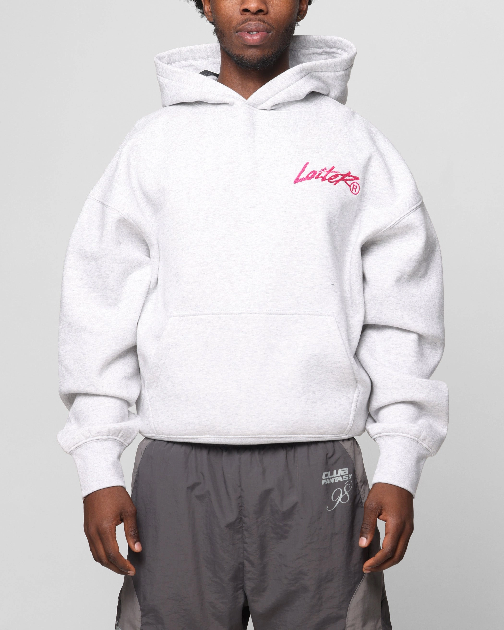 Loiter Chenille Premium Hoodie Grey Marle SlimFit StretchFit Design