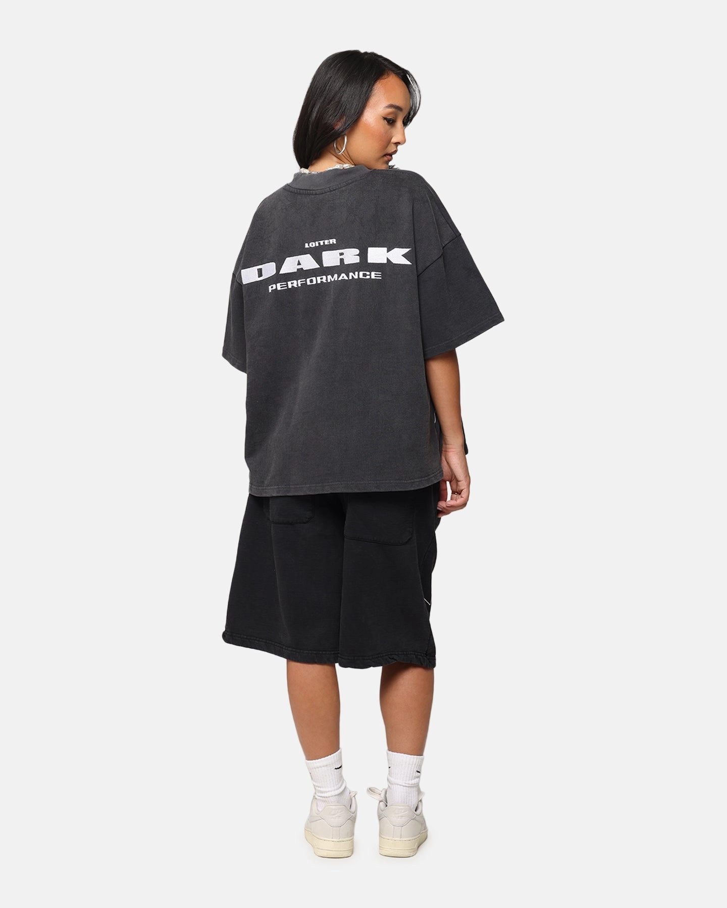 Loiter Dark Performance T-Shirt Charcoal Cozy Blouse
