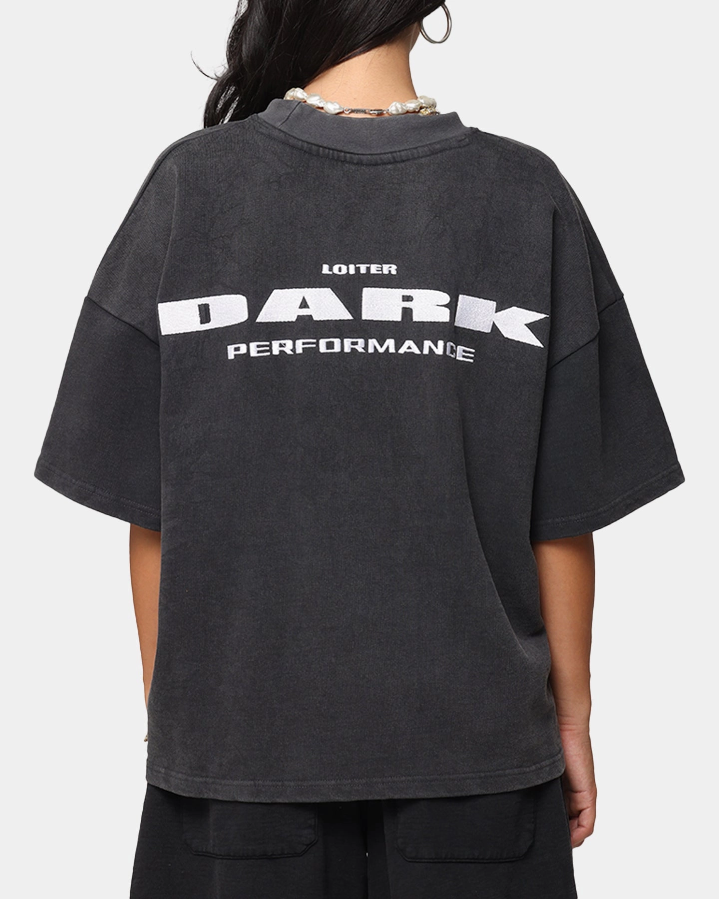 Loiter Dark Performance T-Shirt Charcoal Slim Fit Design