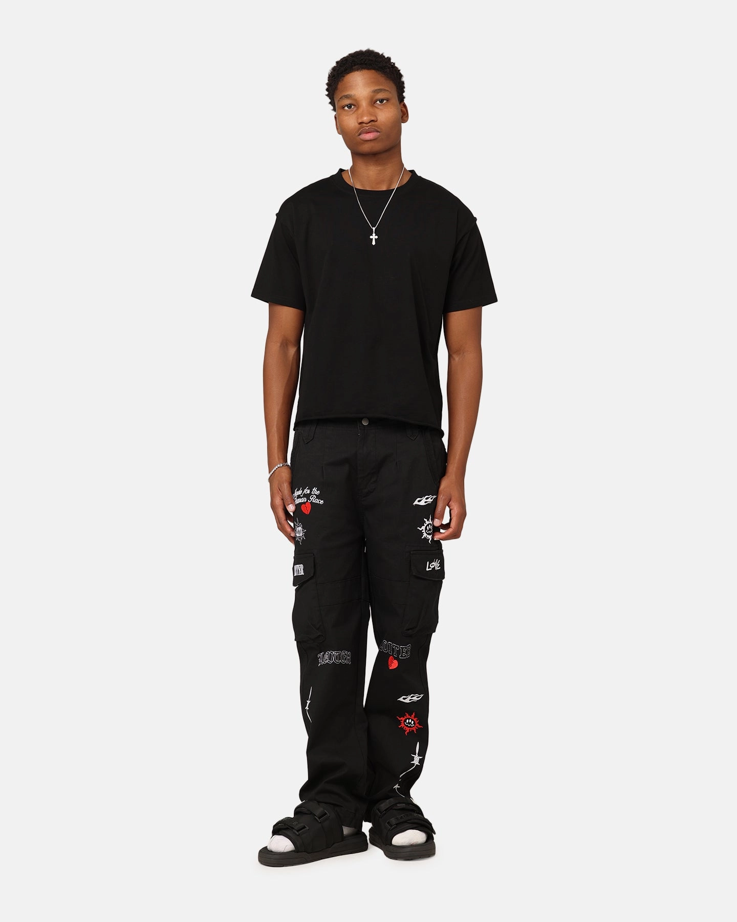 Loiter Sketch Cargo Pants Black Rugged Comfort NonSlipGrip