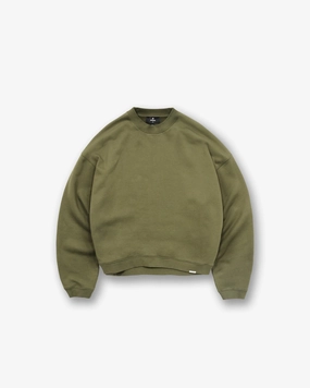 Initial Boxy Sweater - Army Green FrictionResistant Sleeves