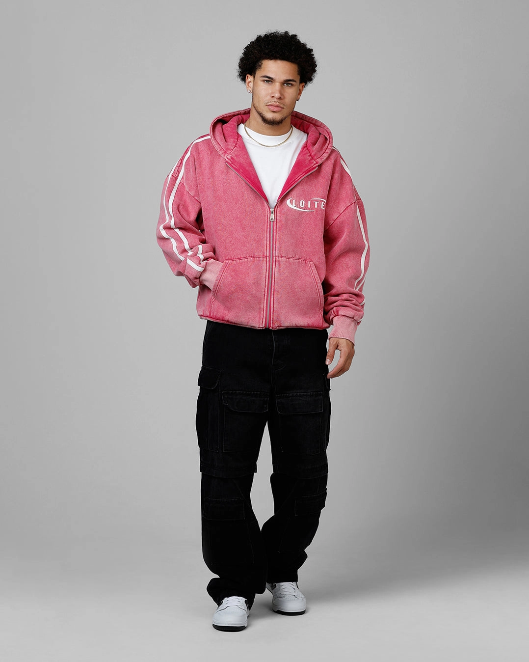 Soft Sweater Overlock Edging Loiter Night Vision Hoodie Washed Purple