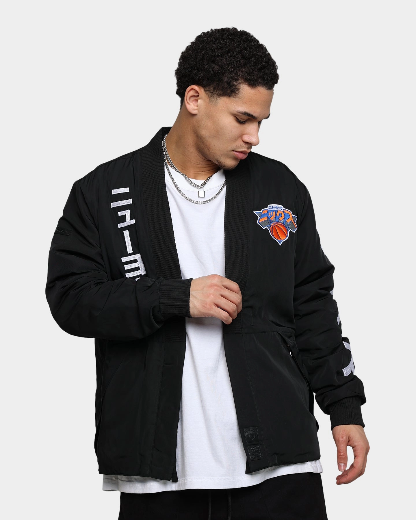 Stormproof Zipper Soft Fleece Interior Hyperfly X NBA New York Knicks Katakana Kimono Black