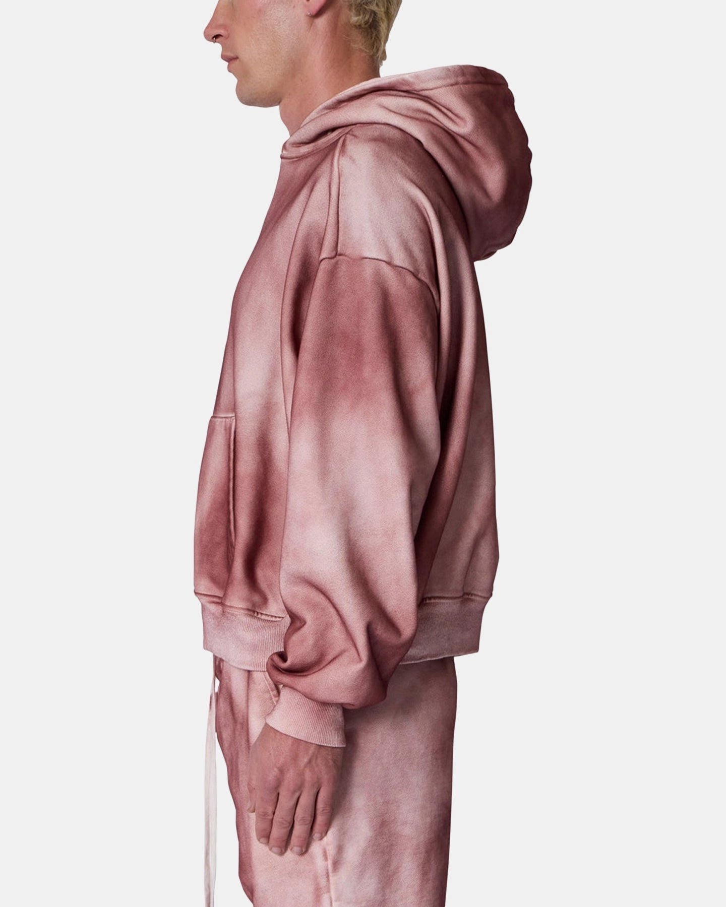 PreShrunkFabric Textured Weave Pattern MNML Optic Graded Hoodie Red