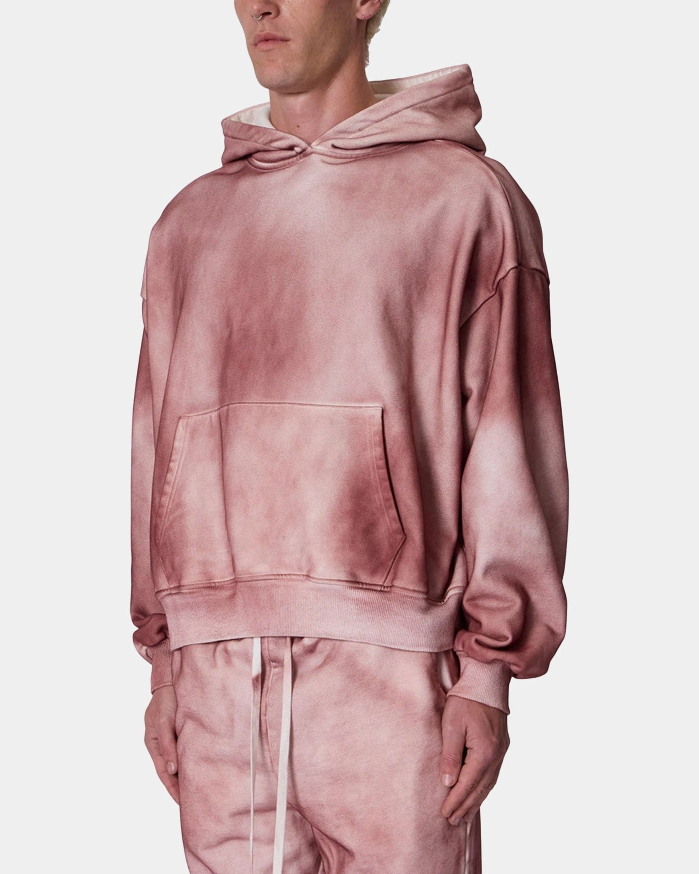 Raglan Sleeve AllDaySoftness MNML Optic Graded Hoodie Red