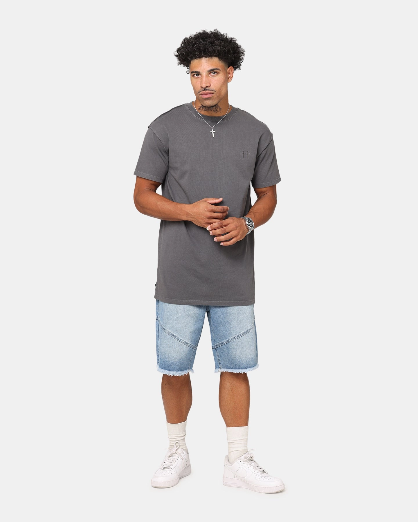 Four Way Stretch Saint Morta Pericles Lafayette T-Shirt Washed Charcoal