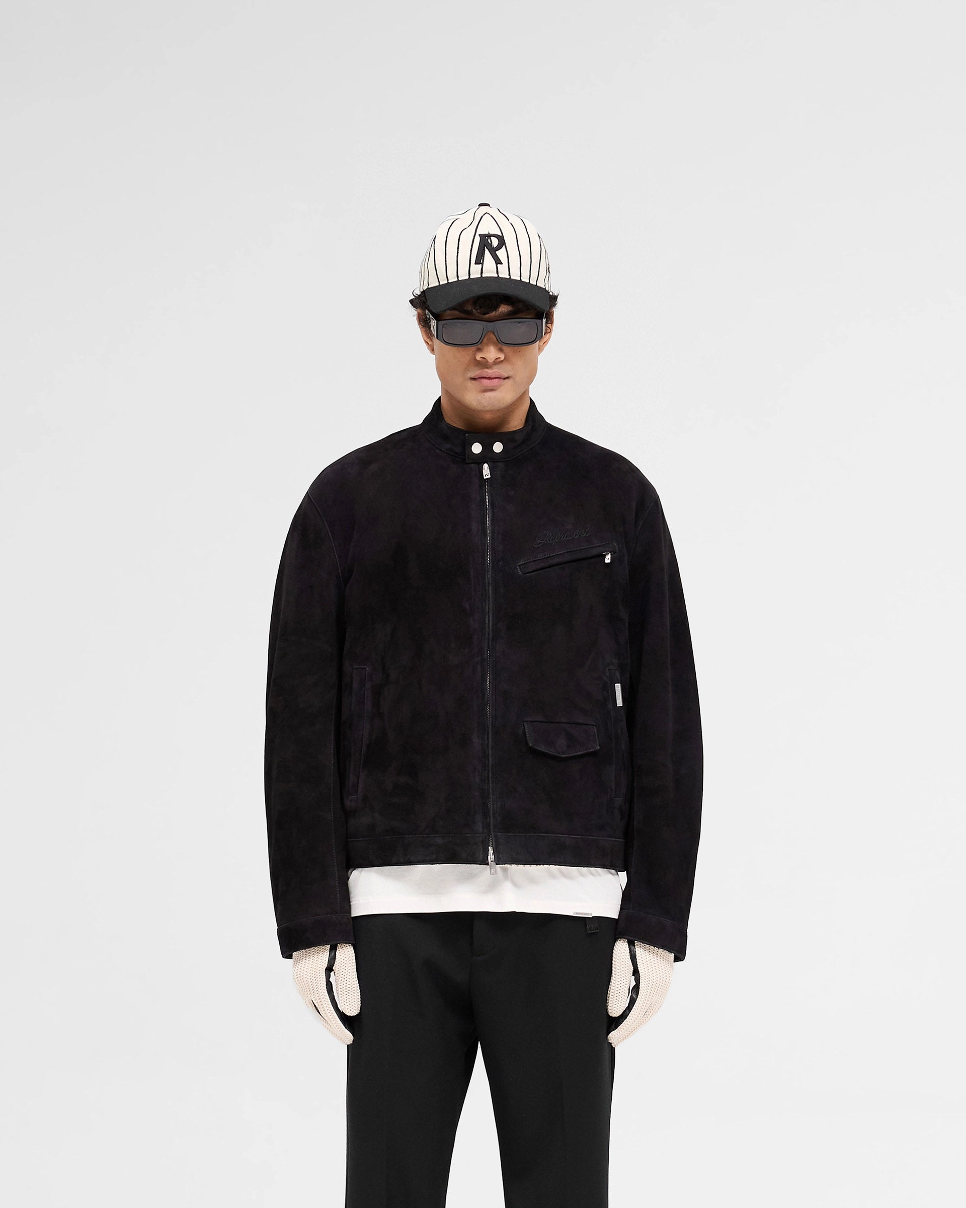 Overdrive Suede Jacket - Jet Black Cool Climate Flat Lock Stitching