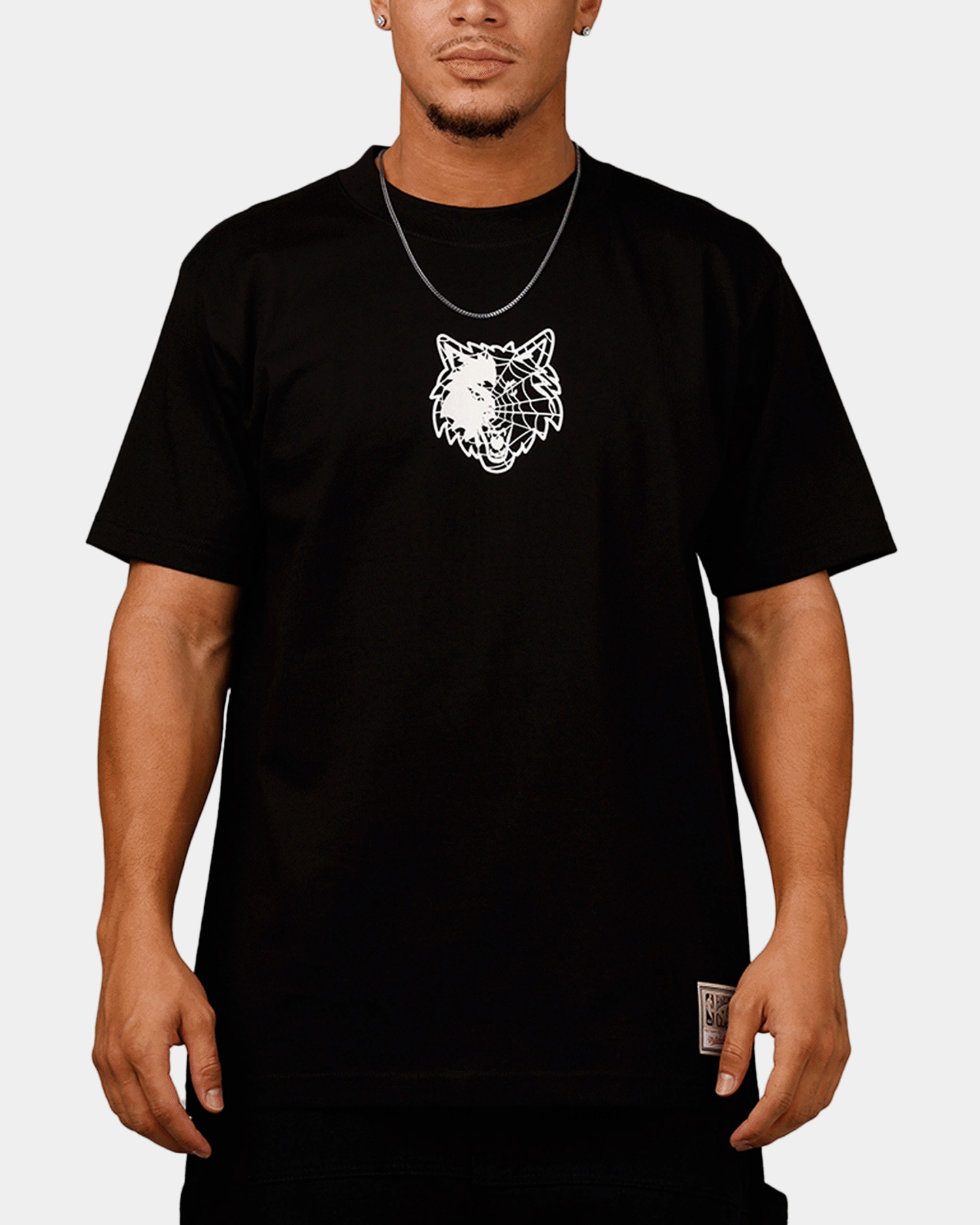 Mitchell & Ness Minnesota Timberwolves Web T-Shirt Black SnagFreeKnit SoftLining