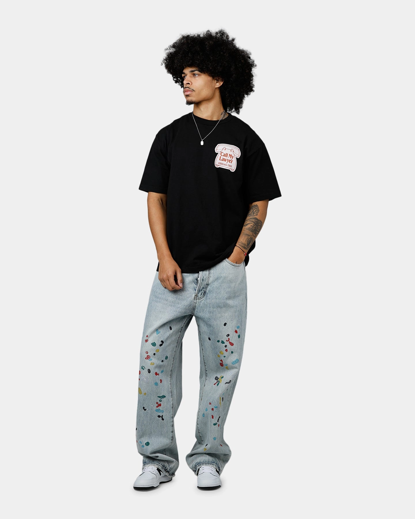 Market Call My Lawyer Magnet T-Shirt Washed Black Durable Interlock Stitch