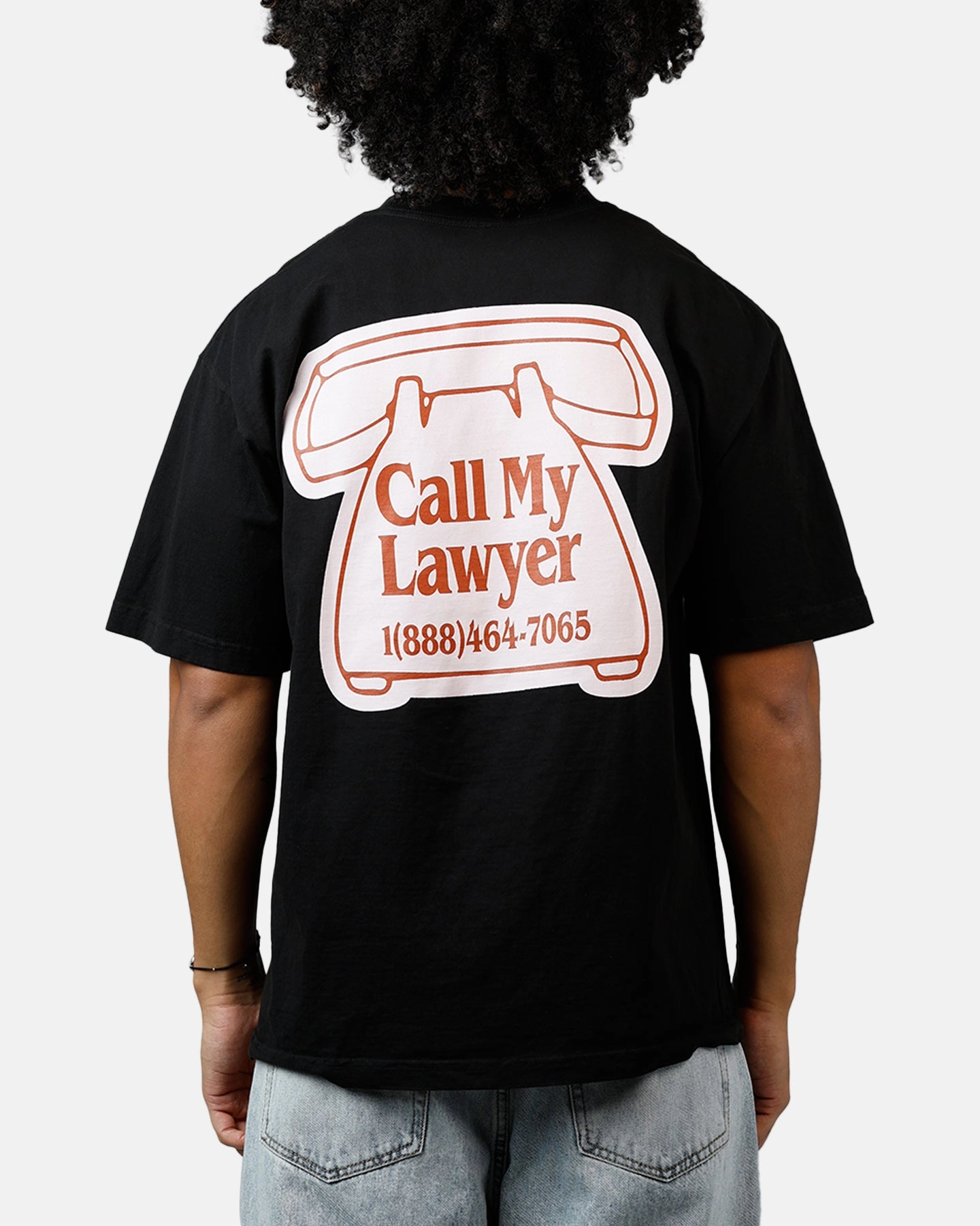 Market Call My Lawyer Magnet T-Shirt Washed Black Modern Design