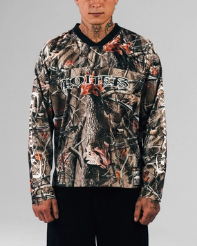 Loiter Long Sleeve Training Jersey Real Treet Camo Textured Weave Pattern