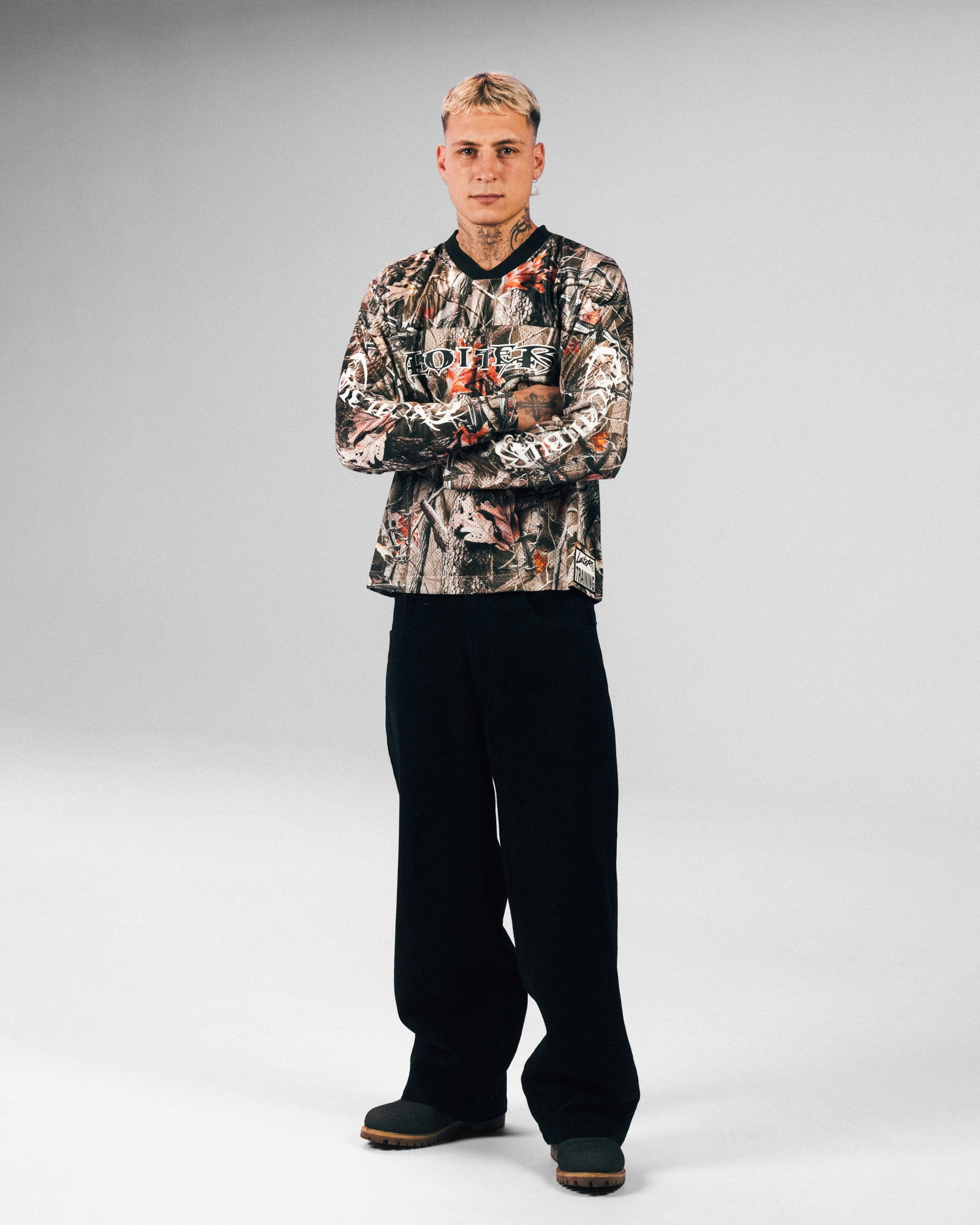 Double Faced Jersey Knit SoftBrushed Loiter Long Sleeve Training Jersey Real Treet Camo