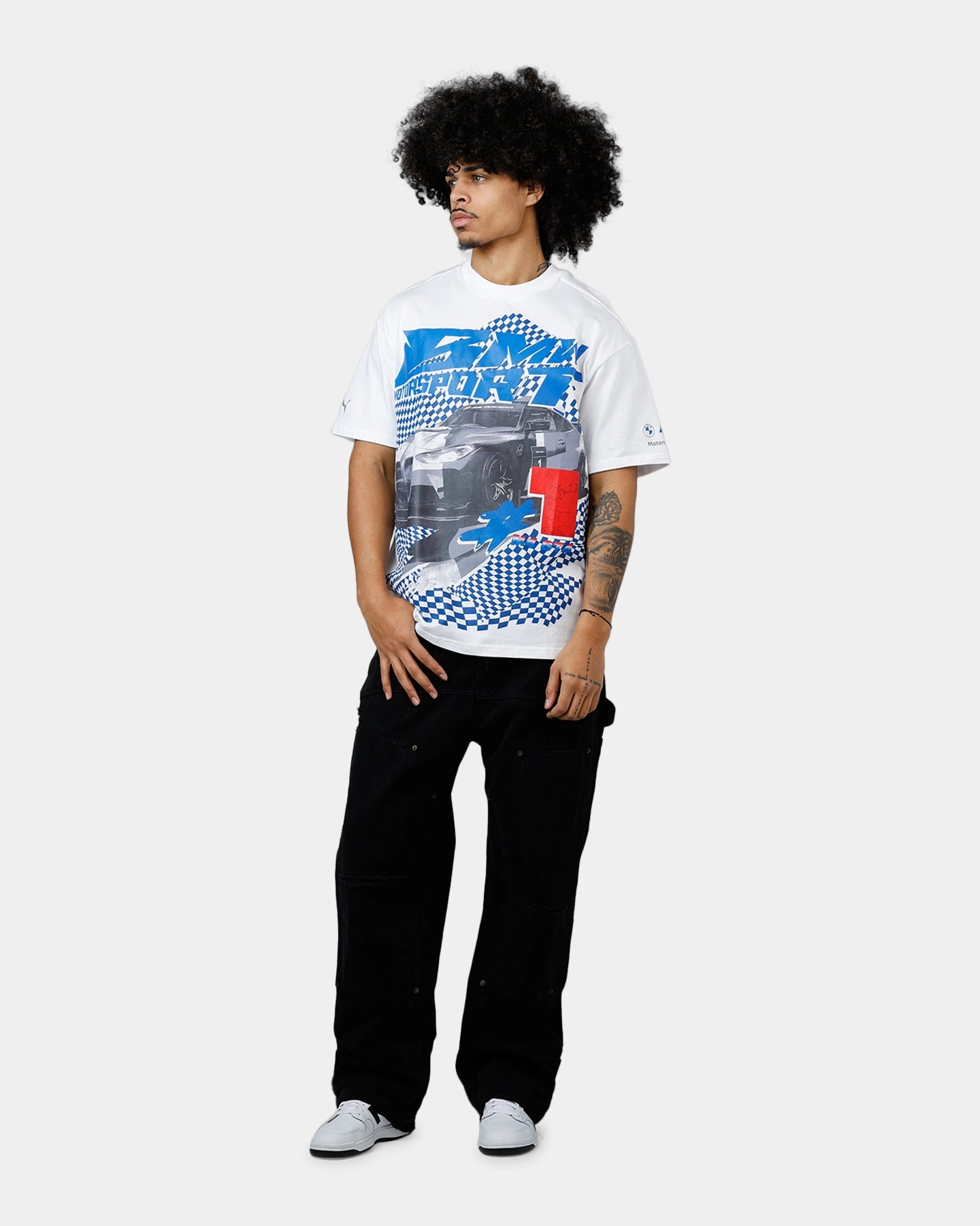 Puma X BMW MMS Motorsport T-Shirt White/Blue Relaxed Sweatshirt Elegant Cardigan