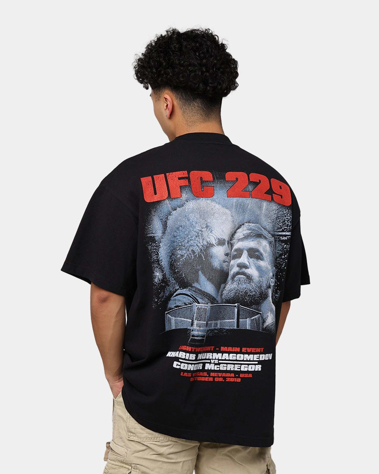 Vintage Shirt High Thread Count Cotton UFC By Goat Crew Khabib Nurmagomedov vs. Conor McGregor  229 Card T-Shirt Black