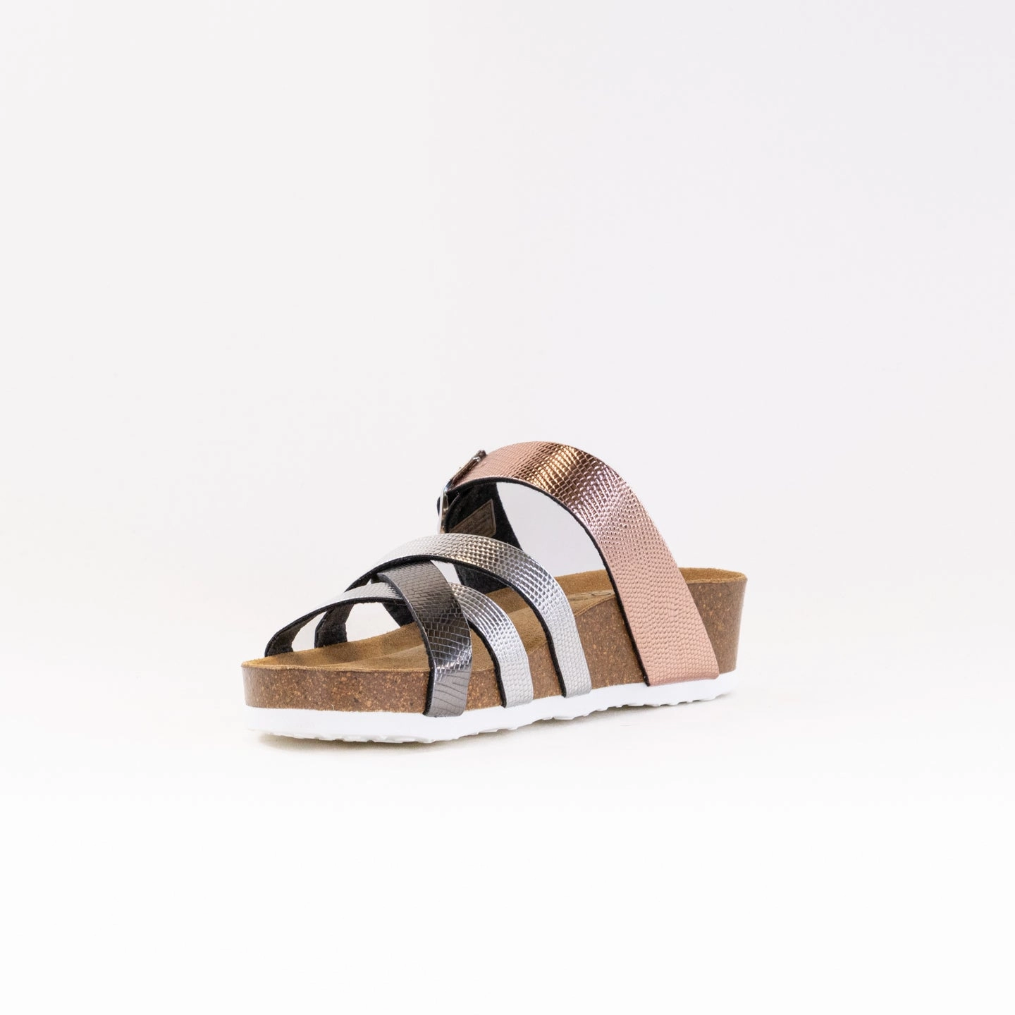 Ara Beth Sandal (Women's) - Silver/Anthracite/Rose Contoured Footbed