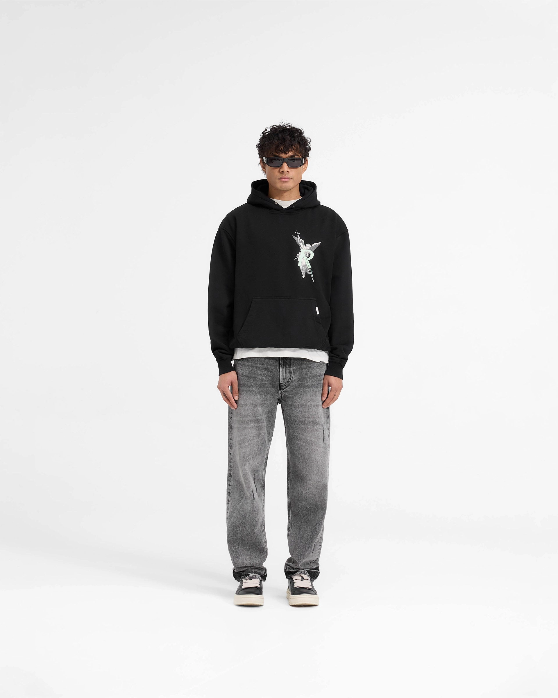 petite clothing Soft Comfort Archangel Initial Hoodie - Jet Black