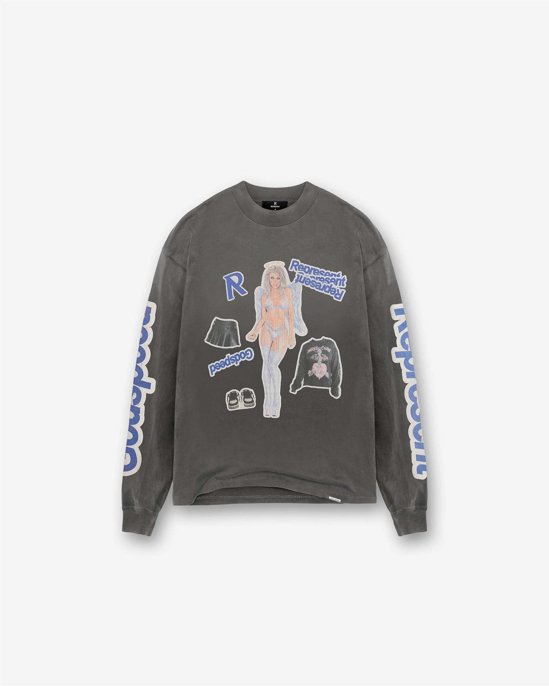 Question Your Innocence Long Sleeve T-Shirt - Vintage Grey Stretch Knit