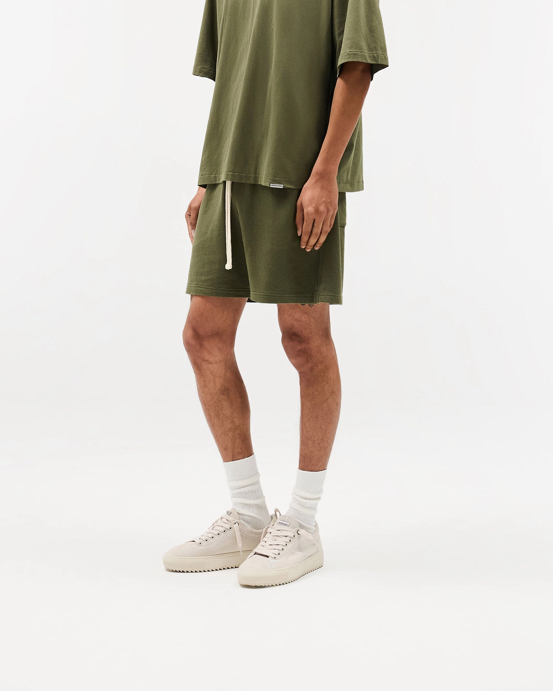 Outdoor Life Leather shorts Initial Mesh Shorts - Army Green