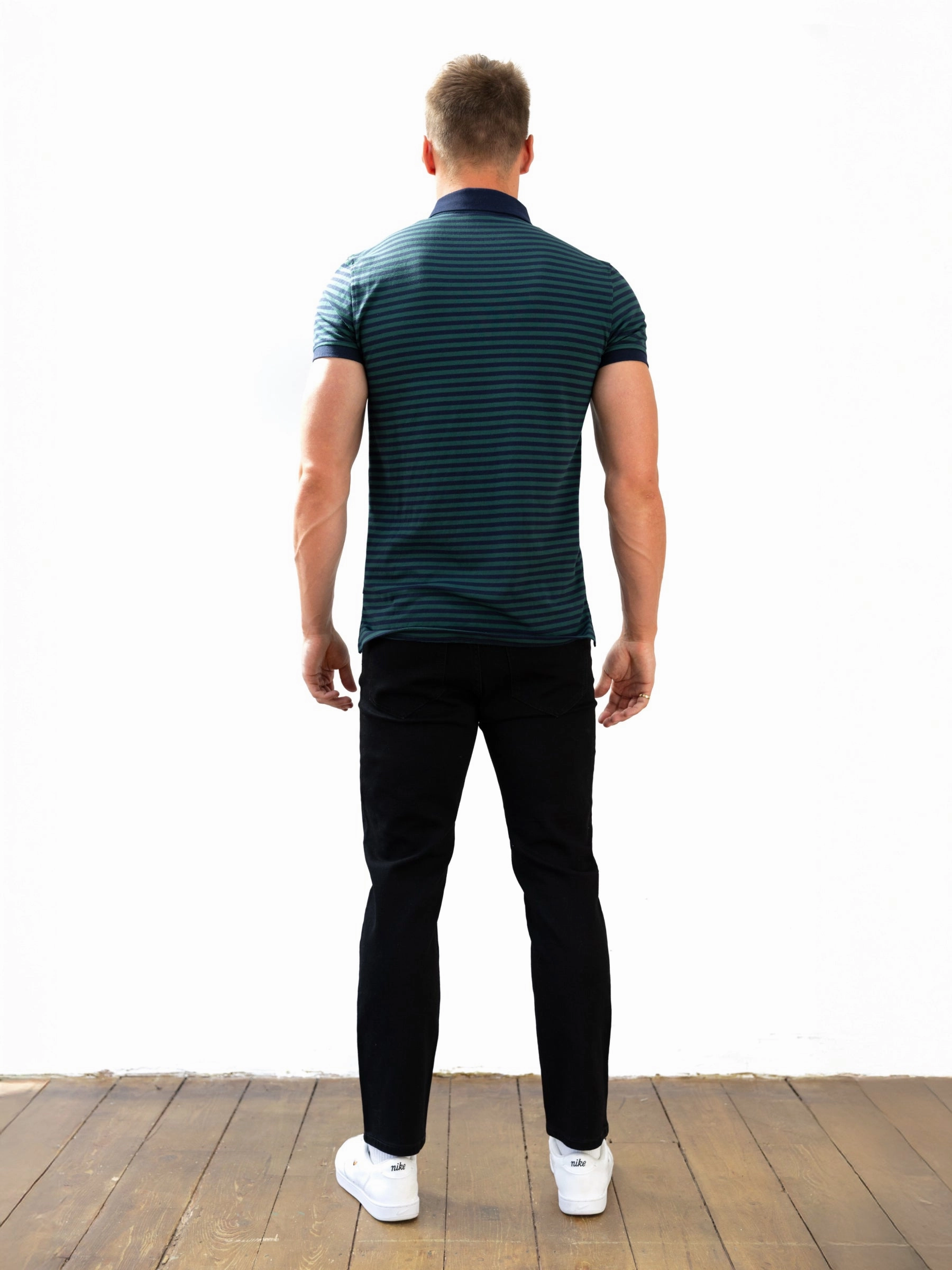 Stripe Polo Shirt - Teal Blue All-Season Wear