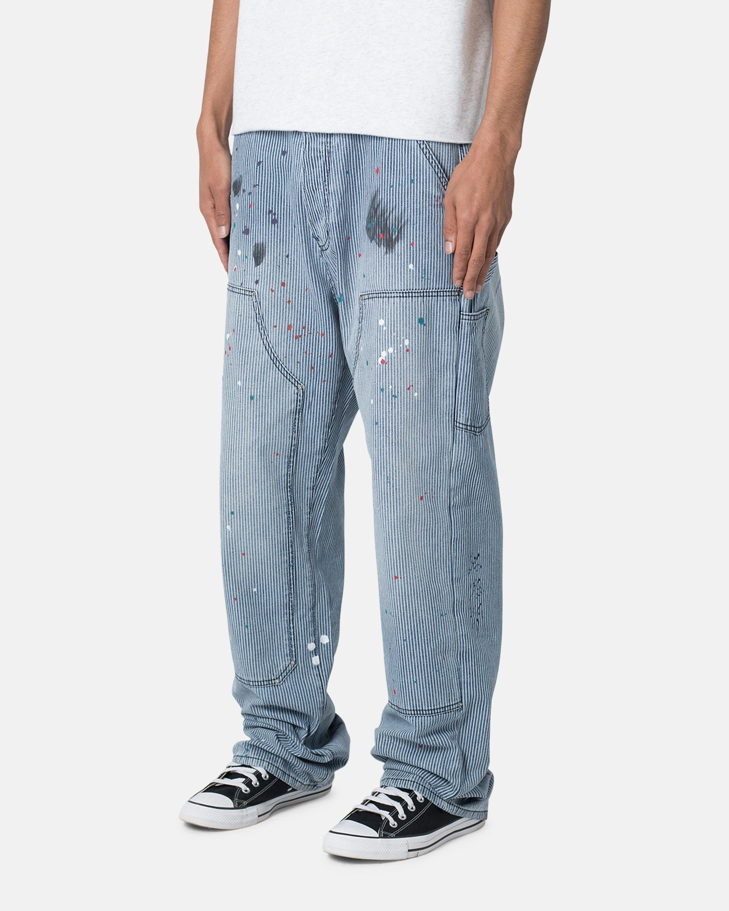 MNML Jacquard Carpenter Pants Blue StainResistantFinish No Ride Up