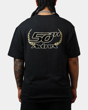 QuickDrySystem Double Needle Stitching Avirex Gold T-Shirt Black/Gold