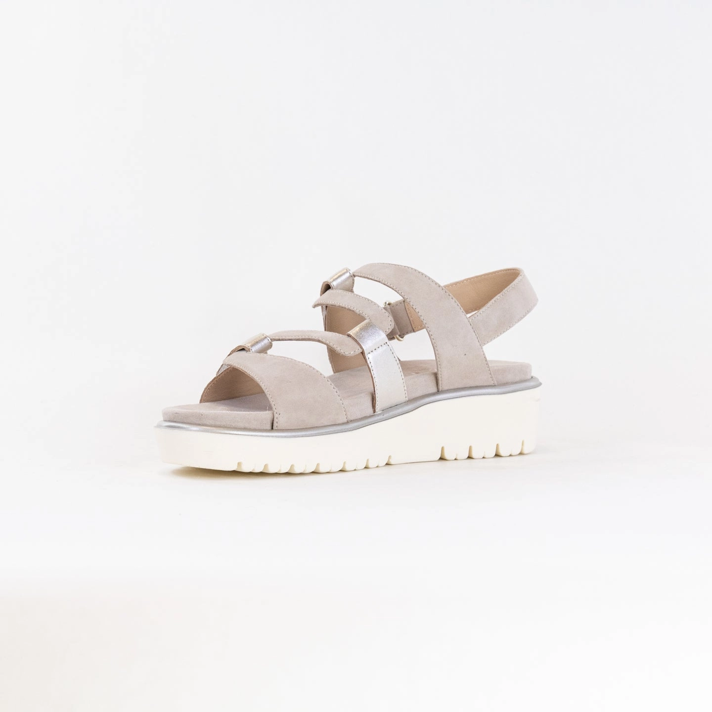 Ara Bayview Sandal (Women's) - Platinum/Sand Comfort All-Day Comfortable Travel Sandals