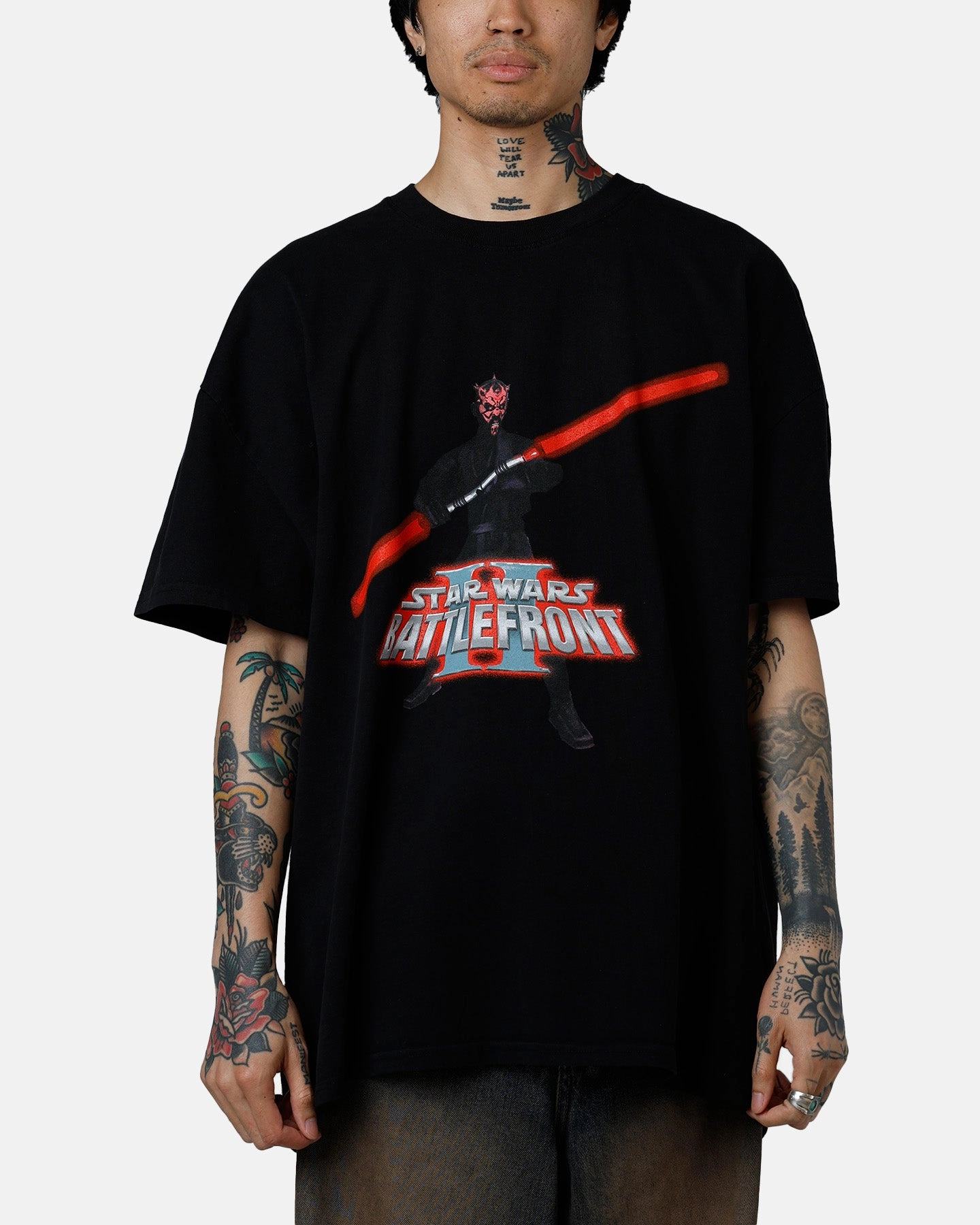 73 Studio Star Wars Darth Maul Battlefront II T-Shirt Black SnagResistant Wear Resistant Fabric