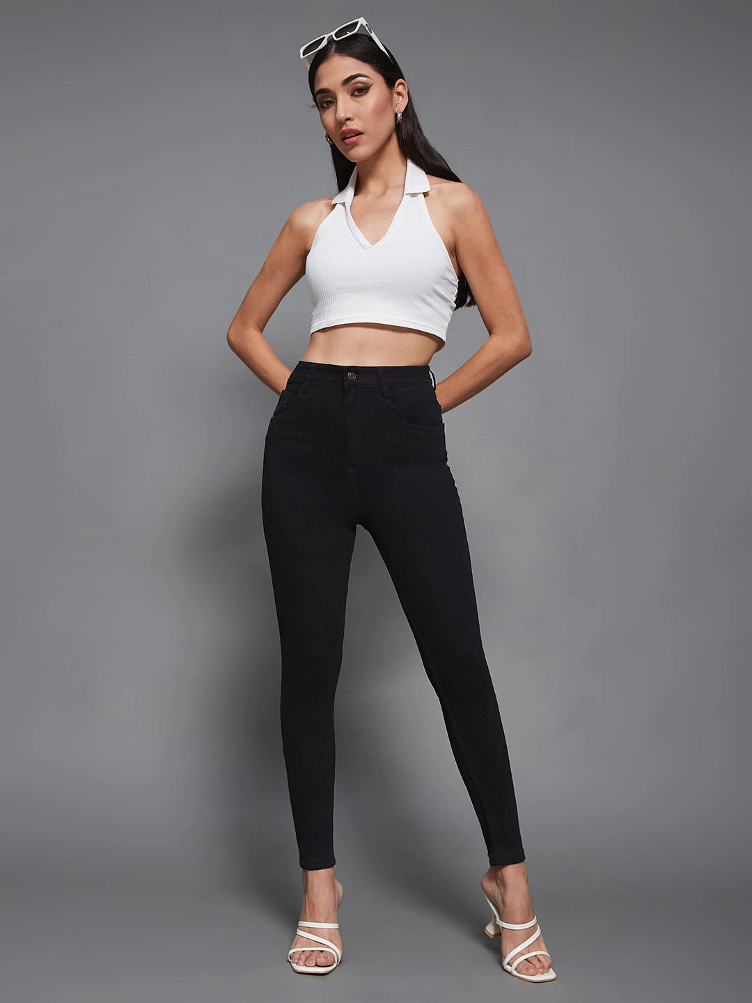 24/7 Comfort Black Skinny High-Rise Stretchable Denim Jeans High-Quality Fabric All Style Fit