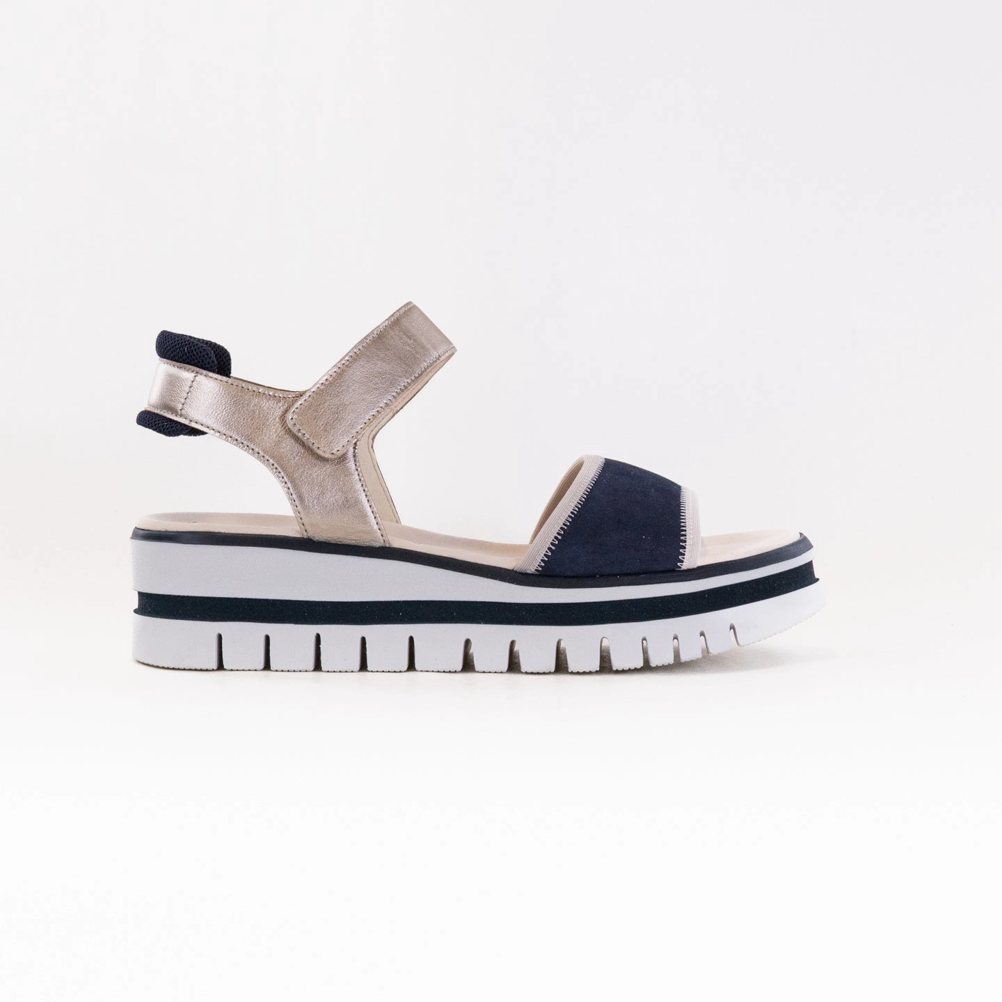 Gabor 64.629 Sandal (Women's) - Blue/Puder Casual Footwear for Travel Flexible Sole