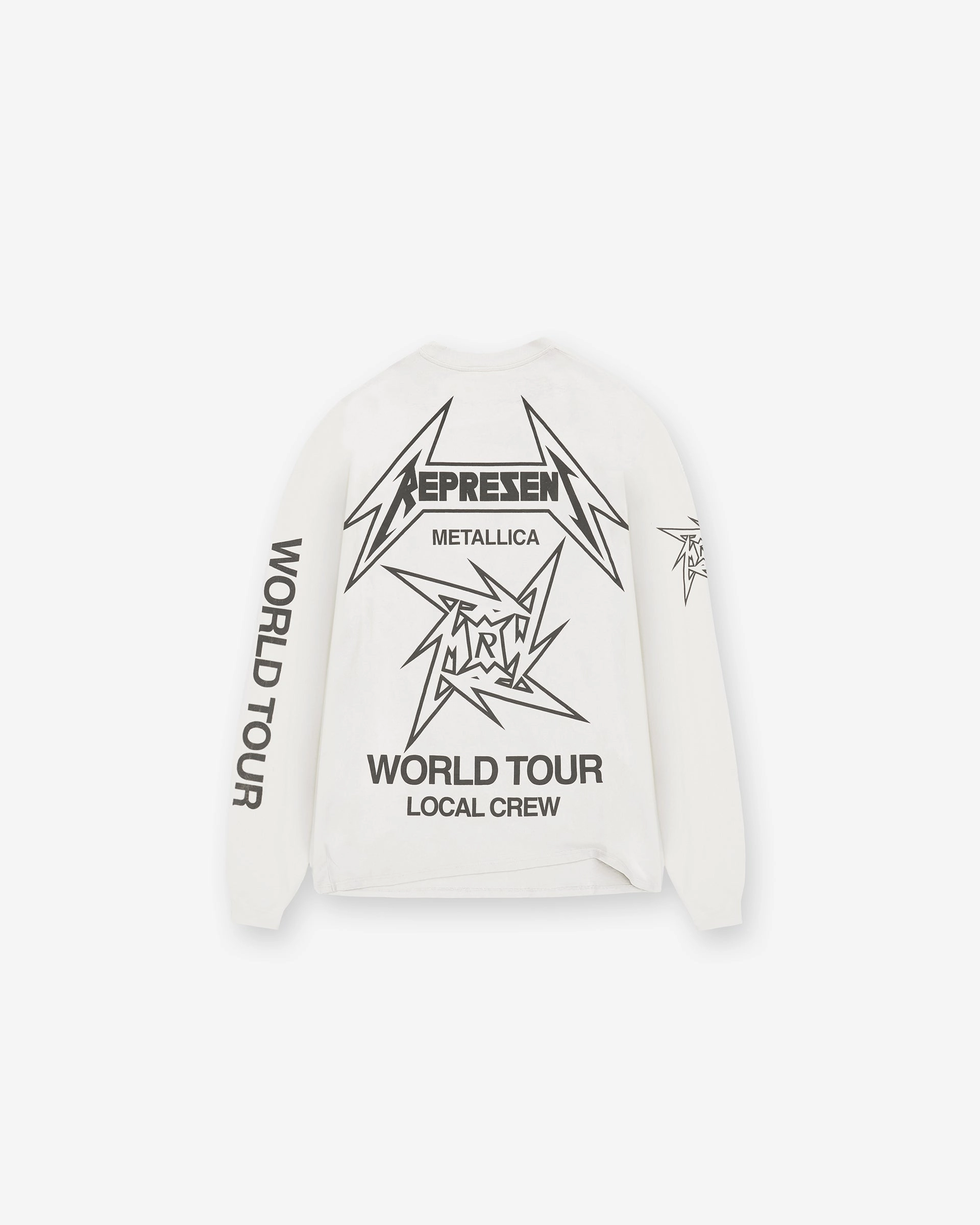 Represent X Metallica Local Crew Long Sleeve T-Shirt - Flat White On-the-Go Fashion Beach Outfit