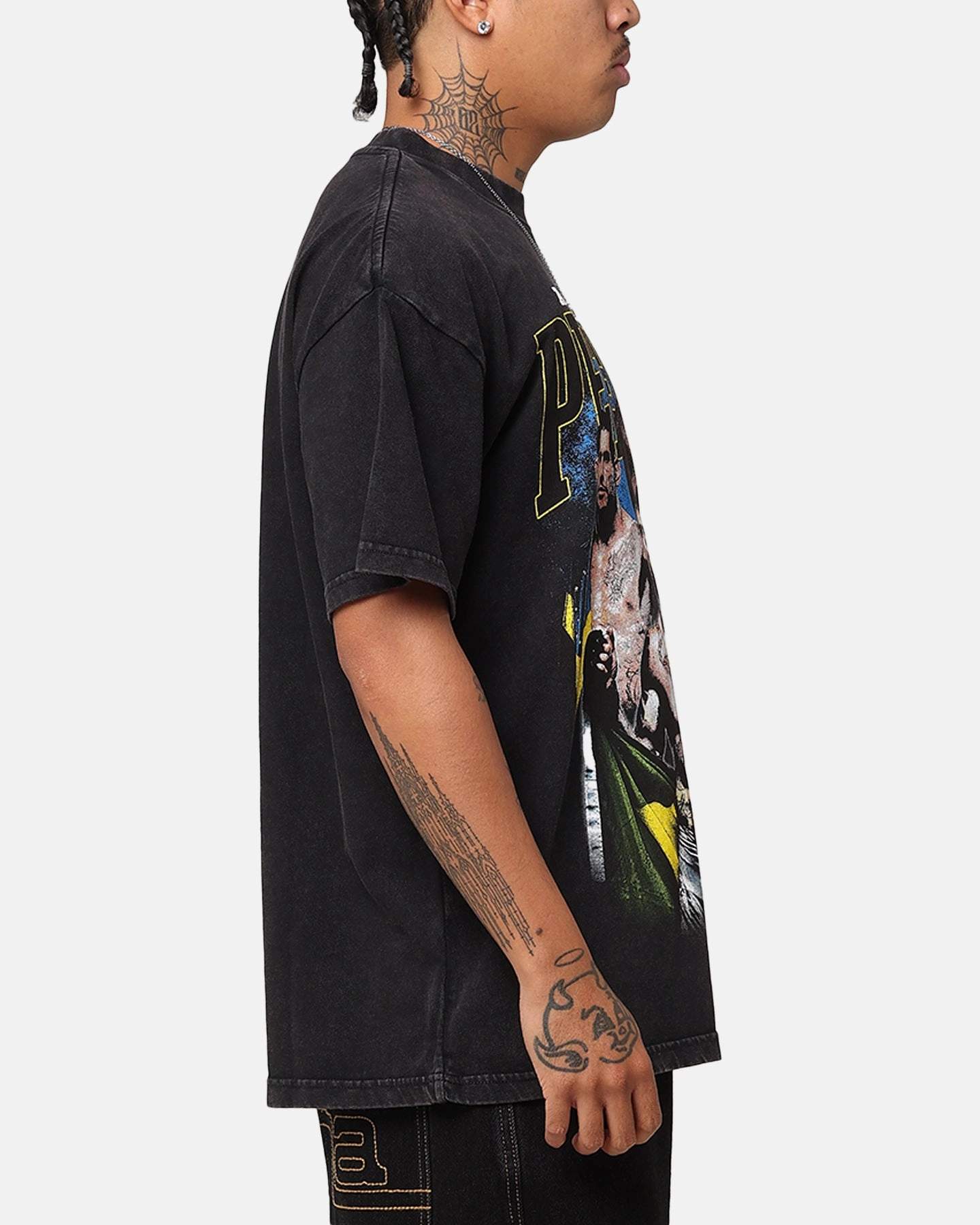 UFC By Culture Kings Alex Pereira Vintage T-Shirt Black Acidwash HypoallergenicFibers