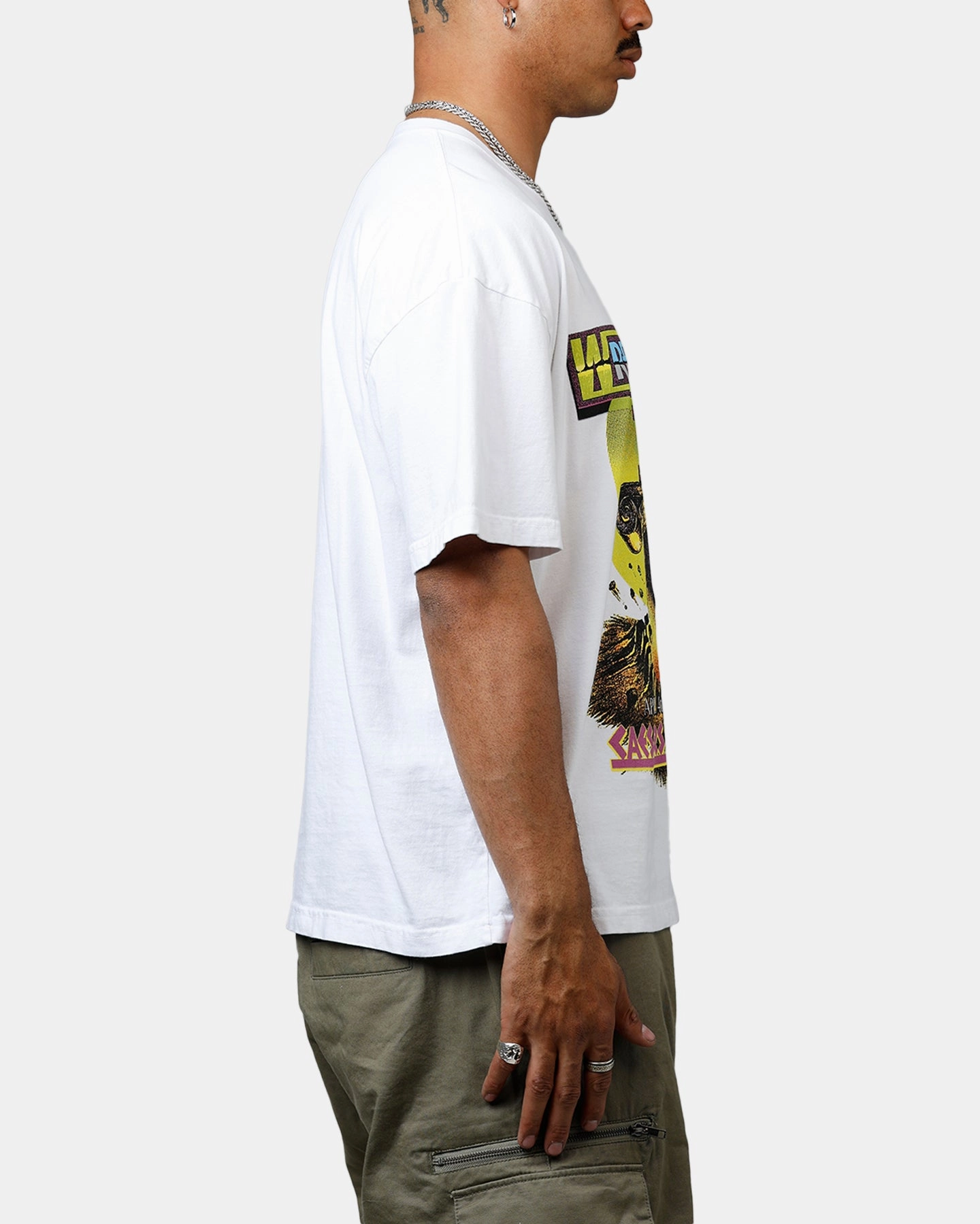 Culture Kings WWE WrestleMania 9 Vintage T-Shirt White Weighted Hem Trim UltraSoft Lining