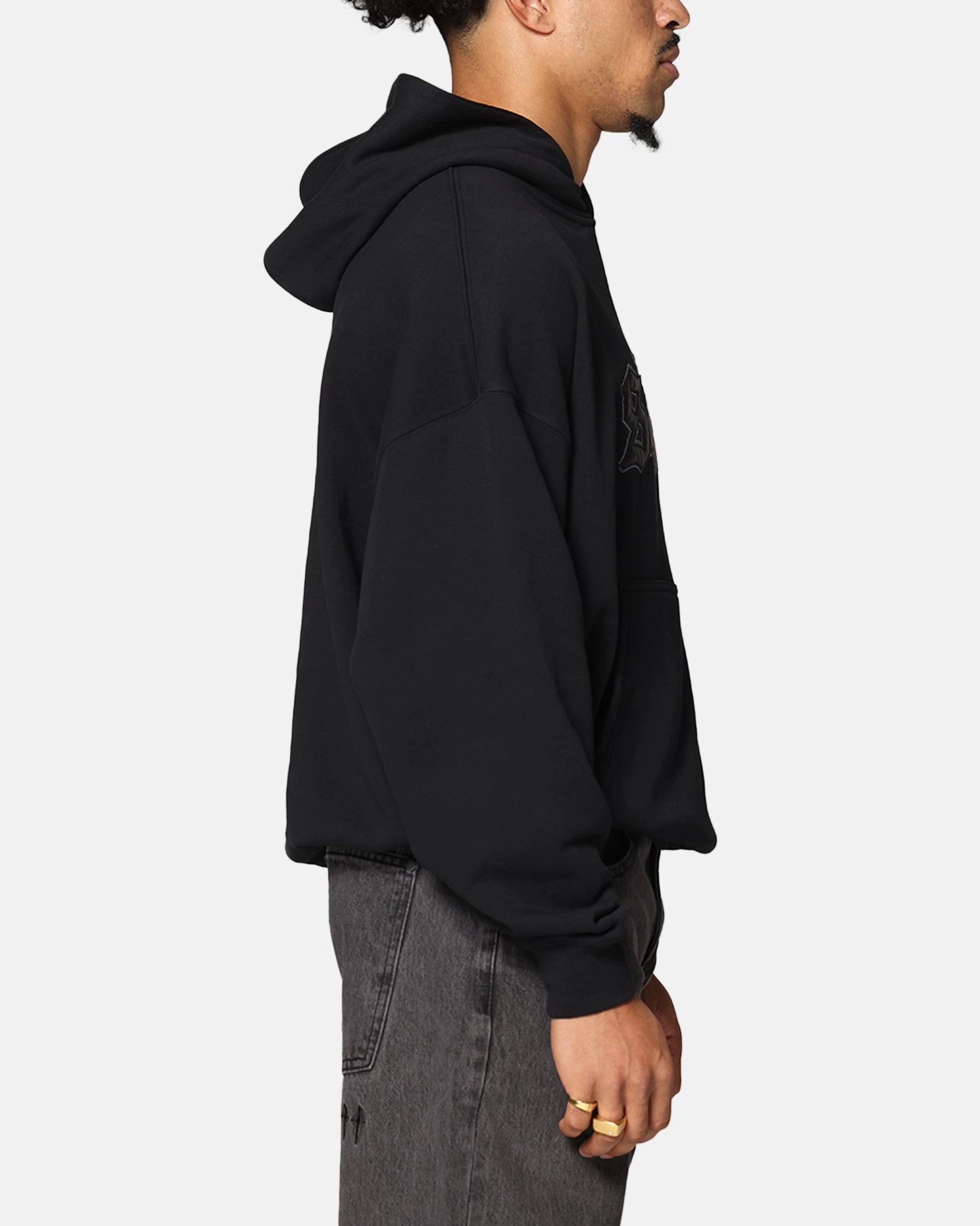Saint Morta Cambronne Layered Boxy Hoodie Black/Black UltraSoftLining