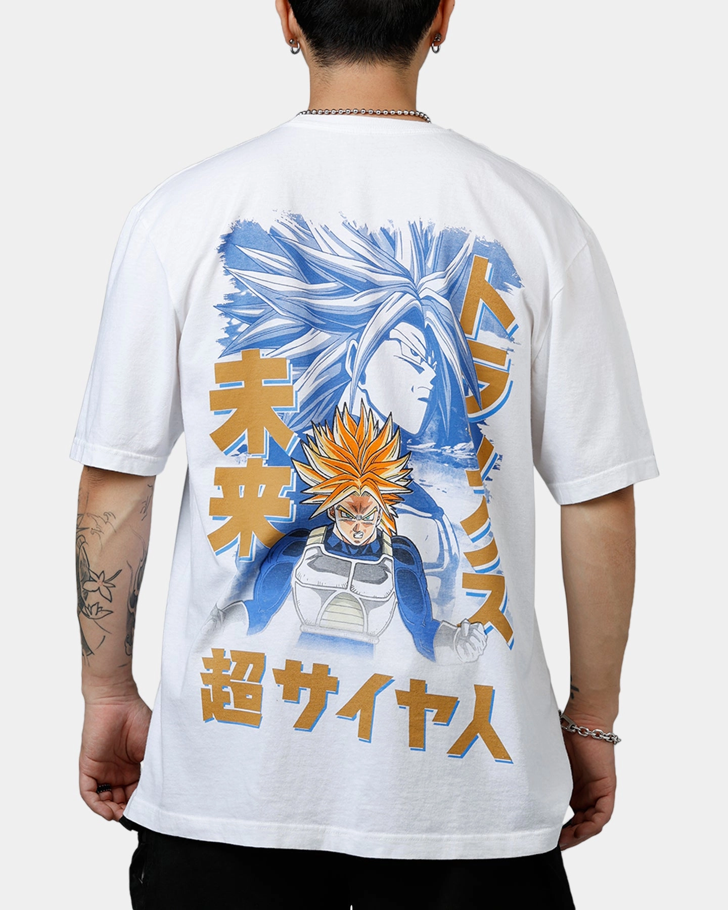Relaxed Crew Neck Opening Bioworld Dragon Ball Z Cell Games Saga Trunks T-Shirt White