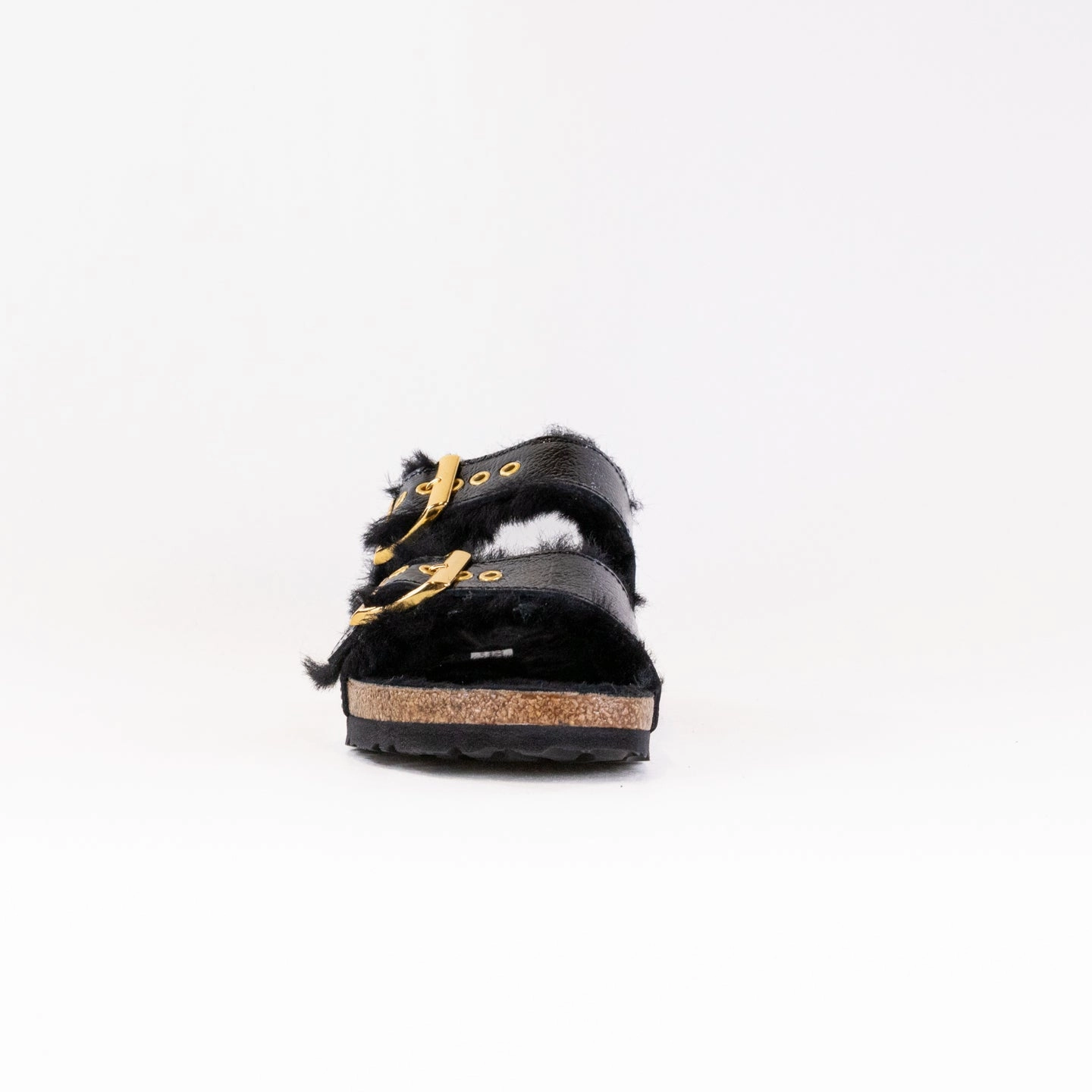 Birkenstock Arizona Shearling Eyelets (Women's) - Naplak Black Anti Static Material Comfortable Adventure Shoes