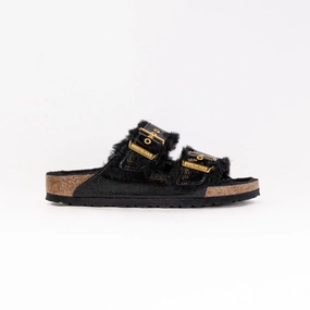 Birkenstock Arizona Shearling Eyelets (Women's) - Naplak Black No Hassle Ultra Light Cushioning