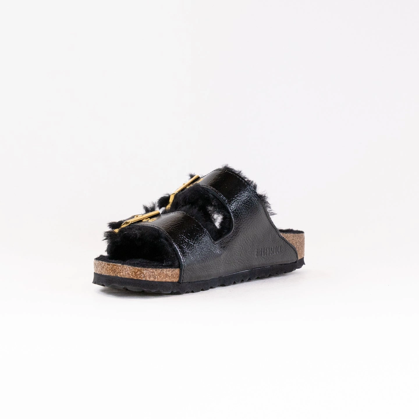 Birkenstock Arizona Shearling Eyelets (Women's) - Naplak Black Support Feel