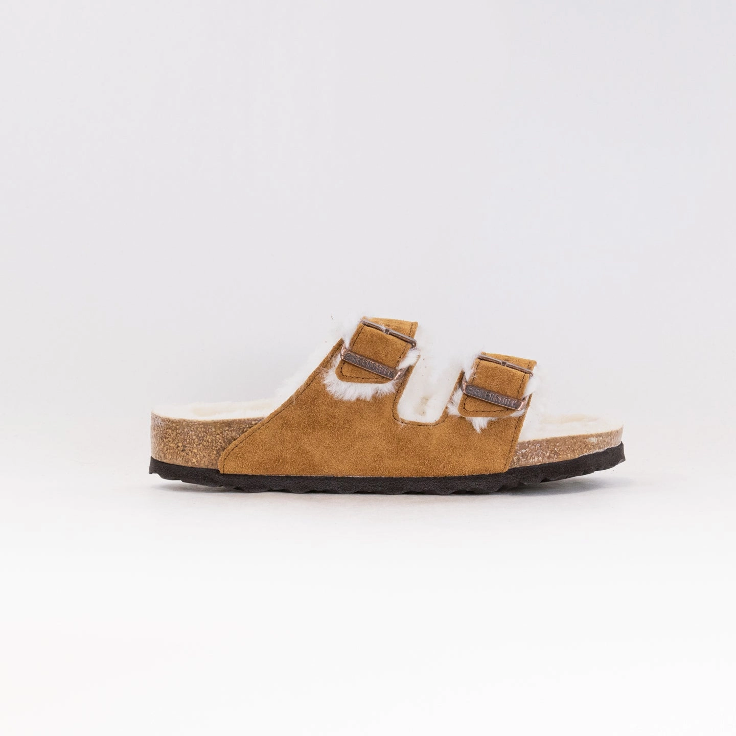 Birkenstock Arizona Shearling (Women's) - Mink Suede Casual Footwear for Every Day Sandal Maintenance