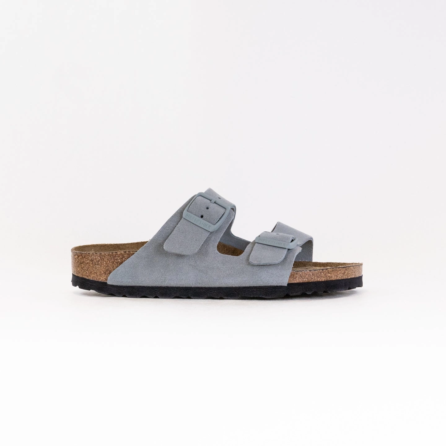 Sunset Hour Slide On Birkenstock Arizona Soft Footbed (Women's) - Pure Sage Suede