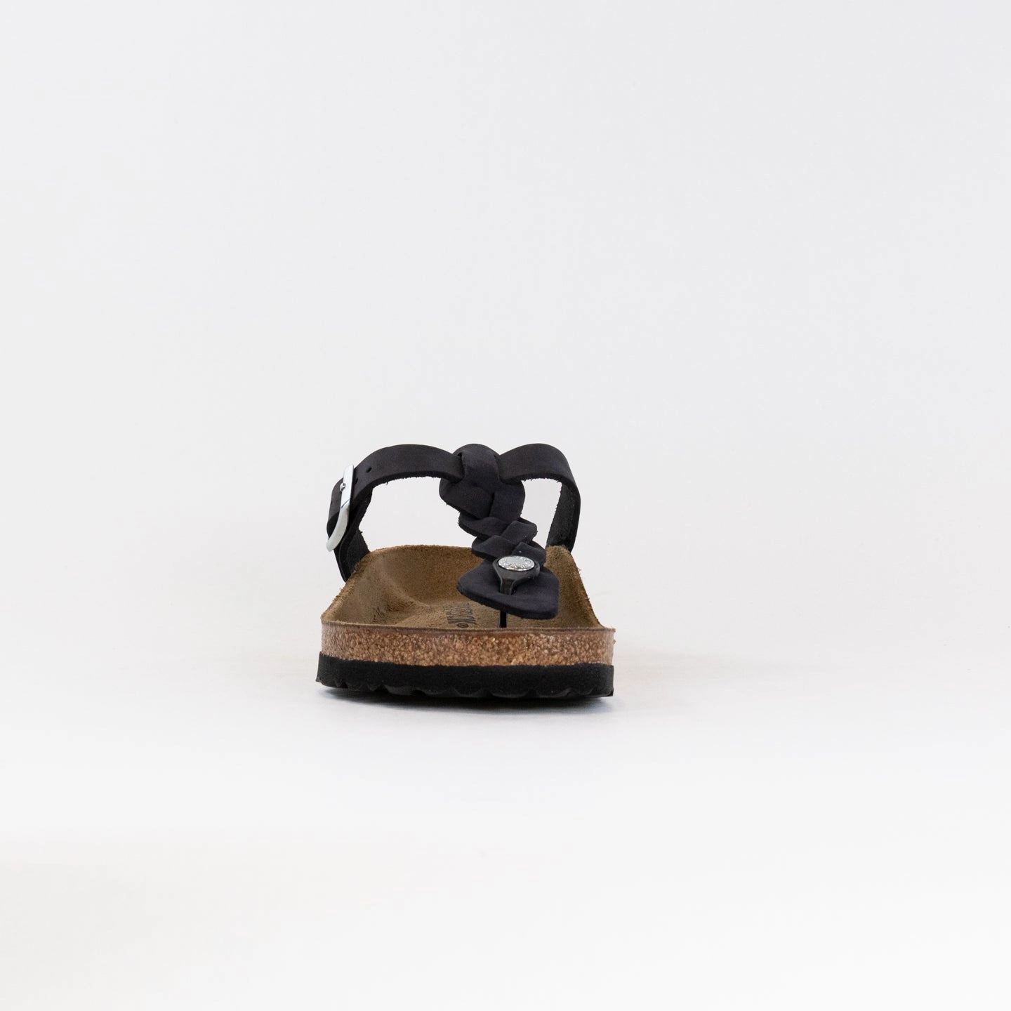 Birkenstock Gizeh Braided Oiled Leather (Women's) - Black Supportive Design