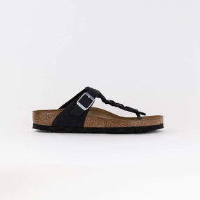 Birkenstock Gizeh Braided Oiled Leather (Women's) - Black Wear Anywhere